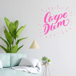 Veselá Stena Samolepka Carpe Diem (Užívaj dňa) Farba: ružová, Veľkosť: 60 x 60 cm