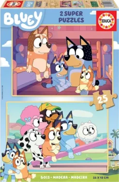 Educa Drevené puzzle Bluey