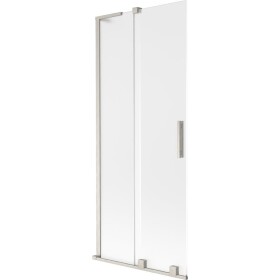 MEXEN/S - Velar L dvojkrídlová posuvná vaňová zástena 80 x 150, dekor, nikel kartáčovaný 896-080-003-31-97