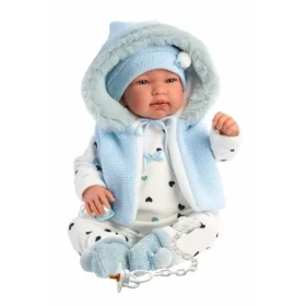 Llorens 84439 NEW BORN - realistická bábika bábätko so zvukmi a mäkkým látkovým telom - 44 cm
