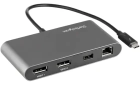 StarTech Thunderbolt 3 Mini Dock / Dokovacia stanica / 2x DisplayPort / USB 3.2 Gen2 Type-A / LAN RJ45 / Hliník (TB3DKM2DPL)