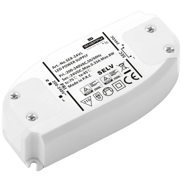 Dehner Elektronik SE 8-24VL (24VDC) napájací zdroj pre LED, LED driver konštantné napätie 8 W 0.33 A 24 V/DC; SE 8-24VL (24VDC)