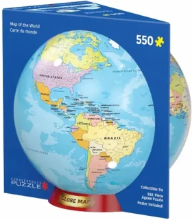 EUROGRAPHICS Puzzle Mapa sveta v plechovej krabičke
