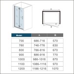 H K - Sprchové dvere SOLO B8 90, zalamovacie 89-91 x 185 cm SE-SOLOB890SET