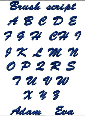 Názov výšivky Brush script