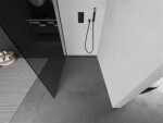 MEXEN/S - KIOTO Sprchová zástena WALK-IN 90x200 cm 8 mm, čierna, dymové sklo 800-090-101-70-40