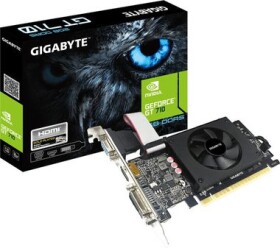 GIGABYTE GV N710D5 2GIL / GeForce GT710 954 MHz / 2GB DDR5 / 64bit / PCIe x8 / VGA + DVI + HDMI / 19W (GV-N710D5-2GIL)