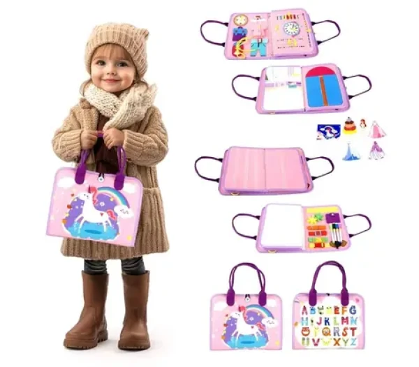 2Kids Toys Senzorické busy kniha Jednorožec 2