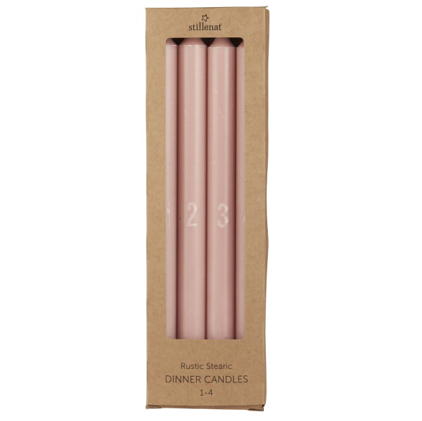 IB LAURSEN Adventné sviečky 1-4 Rosa Malva – set 4 ks