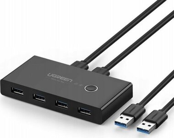 Ugreen USB 3.2 Switch čierna / 2x USB-A 3.2 (M) - 4X USB-A 3.2 (F) (6957303837687)