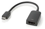 Nedis USB-C - HDMI čierna / Redukcia / USB 3.2 Gen 1 / 4K 60Hz / 0,20 m (CCGB64652BK02)