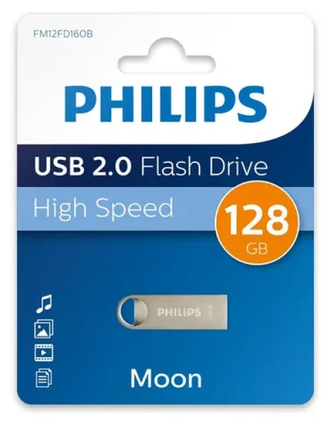 Philips Moon Vintage 128GB strieborná / Flash disk / USB 2.0 / čítanie 20 MB/s / zápis 10 MB/s (FM12FD160B/00)