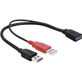 DeLock kábel USB 3.0 A samica gt; USB 3.0 A samec + USB 2.0 A samec / 30cm (83176)