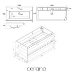 CERANO - Kúpeľňová skrinka Carole - keramické umývadlo Viano - dub medový - 100,9x62,6x46,5 CER-175881