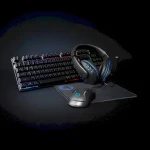 Nedis Herná súprava 5v1 čierna / Klávesnica, myš, slúchadlá a podložka / RGB podsvietenie / USB / US layout (GCK51110BKUS)