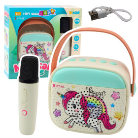 Mamido Detská karaoke sada s mikrofónom Bluetooth Jednorožec