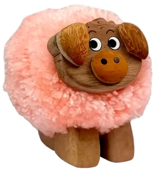 2Kids Toys Drevená figúrka XL pompon Prasa (2D98011)