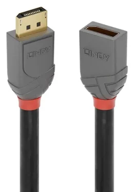 Lindy DisplayPort 1.4 Anthra Line čierna / Predlžovací kábel / 3 m / 8K / 60 Hz (36498)
