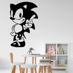 Veselá Stena Samolepka Ježko Sonic Farba: béžová, Veľkosť: 100 x 62 cm