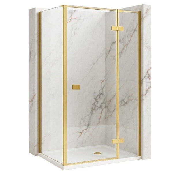 REA/S - Sprchovací kút Atlas 100x90 Brush Gold vpravo KPL-K4475