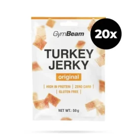 Sušené mäso Turkey Jerky - GymBeam (originál, 20 x 50 g) (59179-3-20x50g-original)