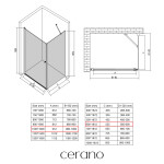 CERANO - Sprchovací kút Antelo L/P - 6 mm - čierna matná, transparentné sklo - 100x60x190 - otočný CER-477239