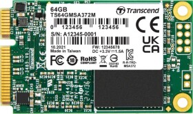 Transcend MSA372M 64GB mSATA SATA III (TS64GMSA372M)