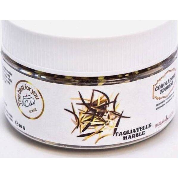 Čokoládové nasekané kousky Tagliatelle Marble (60 g) - dortis