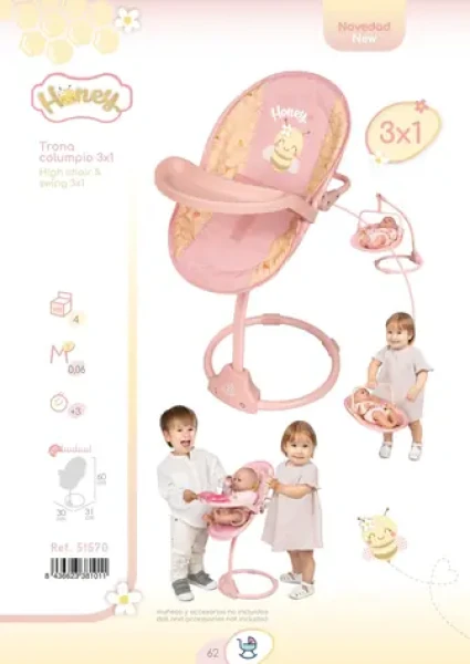 DECUEVAS 51570 Stolička a hojdačka pre bábiky Honey 2026