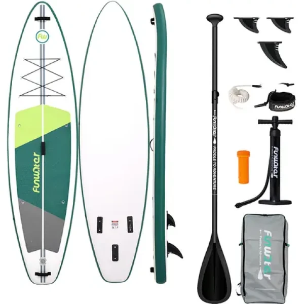 FunWater Nafukovací Paddleboard SUPFW69A 335cm zeleno-biela / príslušenstvo (SUPFW69A)