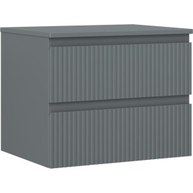 MEXEN/S - Rivel kúpeľňová skrinka pod umývadlo 60 cm s doskou, 2 zásuvky, reliéf, grafit mat 91A20-06047-2-BFFC66