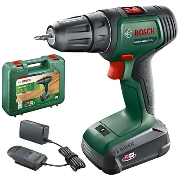 BOSCH UniversalDrill 18V / Aku vŕtací skrutkovač / 18V / 1450 ot/min / 32 Nm / 10 mm skľučovadlo (06039D4001)