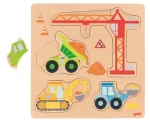 GOKI Drevené vkladacie puzzle Na stavbe