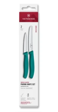 VICTORINOX Swiss Classic Kuchynský nôž 2 ks zelená / rovné a vrúbkované ostrie (6.7114.2C1)