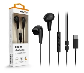 Aligator Slúchadlá AE007 Cool Music / USB-C / čierna (AE007BK)
