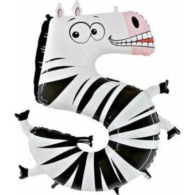 Nafukovací balónik zebra číslo pre deti 102 cm Grabo