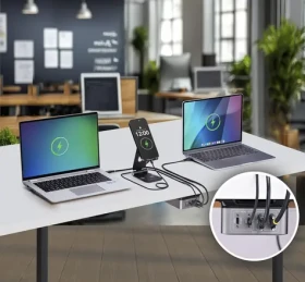 StarTech 4- Port USB-C Charger 240W sivá / Nabíjačka / 4X USB-C / 240 W / rýchle nabíjanie (424DUK-USB-C-CHARGER)