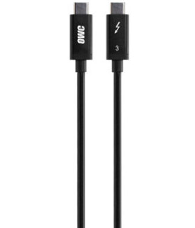 OWC kábel Thunderbolt 3 (1m) čierna / 2x USB 3.0 Typ-C (samec) s podporou TB3 (OWCCBLT3AC1.0BP)