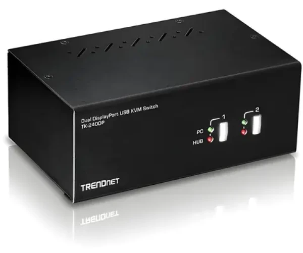Trendnet TK-240DP / KVM prepínač / DisplayPort 1.2 / 4K UHD / USB Hub / Audio (TK-240DP)