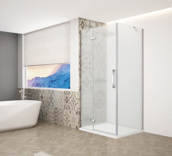 GELCO TRINITY CHROM štvorcový kút 1000x1000 ľavý, matné sklo, GT5610-10ML-CH GT5610-10ML-CH