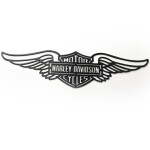 Veselá Stena Drevená nástenná dekorácia Harley Davidson krídla čierne