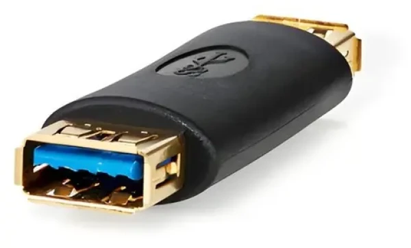 Nedis USB-A - USB-A antracit / Adaptér / USB 3.2 Gen 1 / 5 Gbps / Pozlátené konektory (CCBW60900AT)