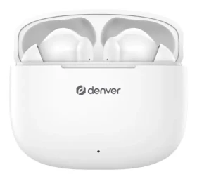 Denver TWE-48 biela / bezdrôtové slúchadlá s mikrofónom / Bluetooth 5.3 / až 6 hodiny / nabíjacie púzdro (dtwe48w)
