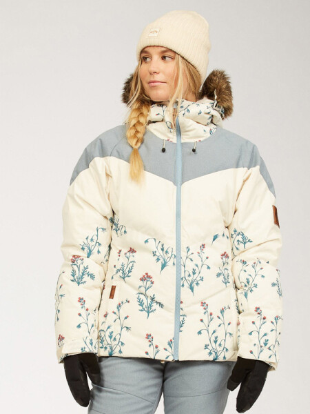 Billabong DAYTIME PUFFER WHITE FLORAL zimná bunda dámska - S