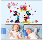 Veselá Stena Samolepka Mickey Mouse a Minnie Veľkosť: 75 x 120 cm