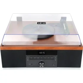 AKAI ATT-14BT hnedá / Gramofón / 33 45 78 RPM / FM / CD / AUX / Bluetooth 5.0 / repro (4905192533496)