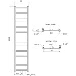 MEXEN - Bolt vykurovací rebrík/radiátor 1800 x 400 mm, 406 W, čierna W126-1800-400-00-70