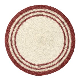 MADAM STOLTZ Prestieranie Seagrass Red/White Ø 35 cm
