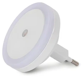 Entac nočné LED svetlo do zásuvky oblé biela / Nočné svetlo / senzor súmraku / 0,5 W / 25 lm / 6400K / IP20 (ENL-CC-0.5W-DS)
