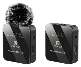 Puluz PU3153B / Bezdrôtový klopový mikrofón / TX + RX / 2,4 GHz / dosah 10 m (PU3153B)